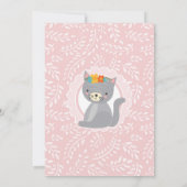 Cute Grey Kitten Rose Girls Invitation Anniversair (Dos)