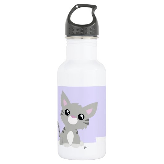 Cute Grey Kitty Bouteille d'eau (Devant)