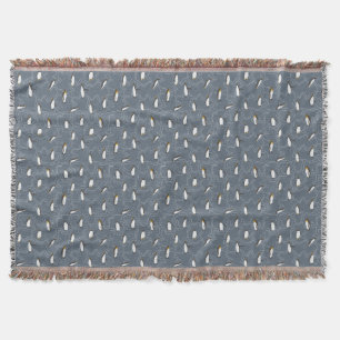 Cute Grey Penguin Blanket Deken