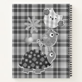 Cute Grey Plaid Animaux Baby Journal (Dos)