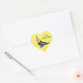Cute Grey Yellow Cockatiel Bird Hart Sticker (Envelop)