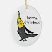 Cute Grey Yellow Cockatiel Bird Keramisch Ornament (Rechts)