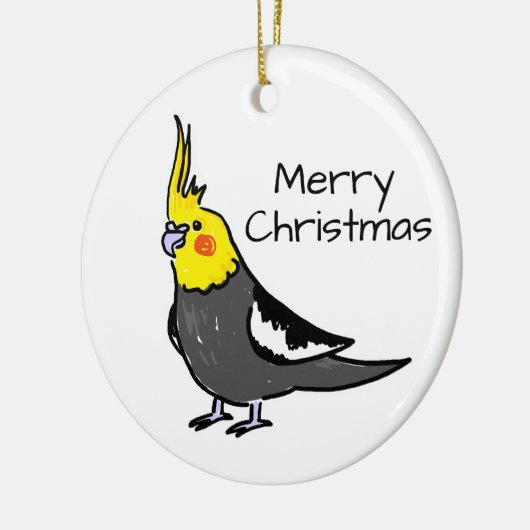 Cute Grey Yellow Cockatiel Bird Keramisch Ornament (Links)