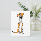 Cute Greyhound Dog Cartoon Original Briefkaart (Staand voorkant)