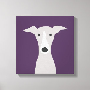 Cute Greyhound (Italiaanse Greyhound) of Whippet D Canvas Afdruk