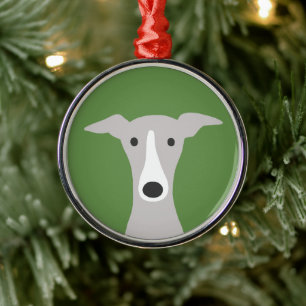 Cute Greyhound (Italiaanse Greyhound) of Whippet D Metalen Ornament