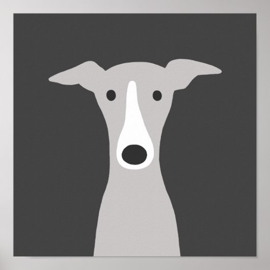 Cute Greyhound (Italiaanse Greyhound) of Whippet D Poster (Voorkant)