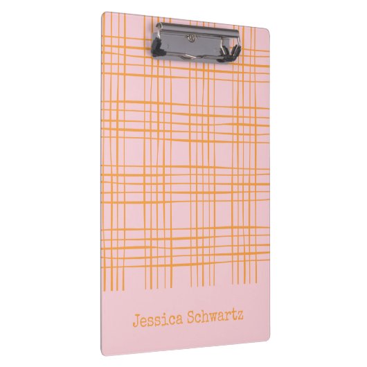 Cute Grid Lines Pattern Pastel Pink Personated C Klembord (Rechts)