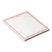 Cute Grid Lines Pattern Pastel Pink Personated Notitieblok (Schuin)