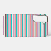 Cute grijze aqua strepen samsung galaxy hoesje (Achterkant horizontaal)