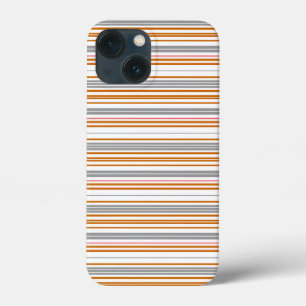 Cute grijze bruine strepen iPhone 13 mini hoesje