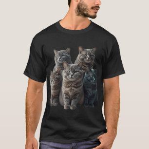 Cute Grijze Lapjeskatten Familieportret T-shirt