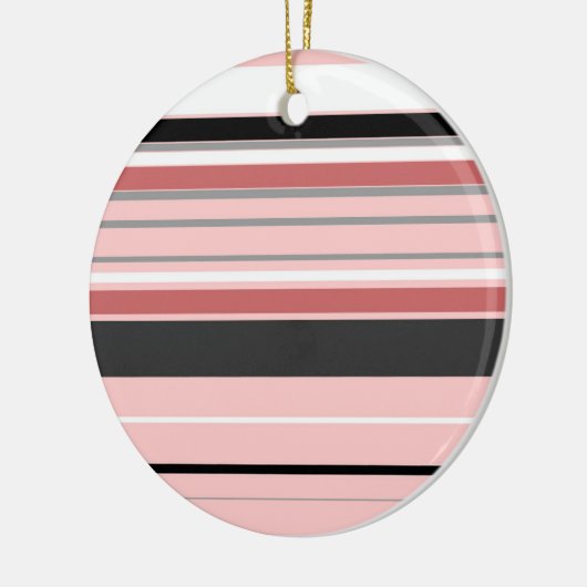 Cute grijze roze strepen keramisch ornament (Links)