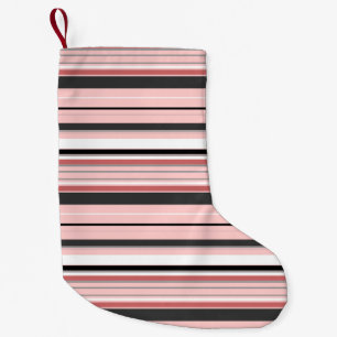 Cute grijze roze strepen kleine kerstsok