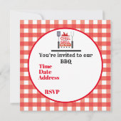 Cute grill chill invitation soirée barbecue (Dos)