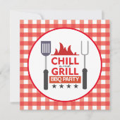Cute grill chill invitation soirée barbecue (Devant)