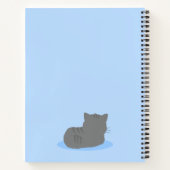 Cute Gris Chat Carnet spiral bleu (Dos)