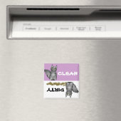 Cute Gris Chat Nettoyer Lave-Vaisselle sale Magnet (In Situ (Lave-vaisselle))