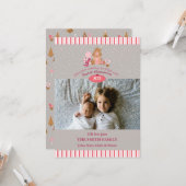 Cute Gris rose Sucres de canne Carte photo (Devant/Arrière en situation)