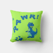 Cute | Groen blauw | RAWR Dinosaur | KINDER Kussen (Voorkant)