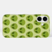 Cute Groene Alien Hoofden Patroon Case-Mate iPhone Case (Achterkant (horizontaal))