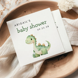 Cute Groene Dinosaurus Baby Shower Servet