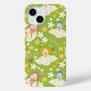 Cute Groene Eend & Madeliefje Naadloos Patroon