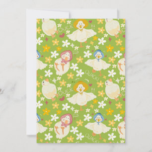 Cute Groene Eend & Madeliefje Naadloos Patroon Kaart