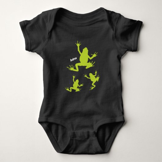 Cute Groene en Zwarte Kikker Romper (Voorkant)