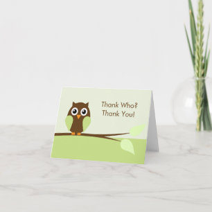 Cute Groene Uil Bedankt Kaarten