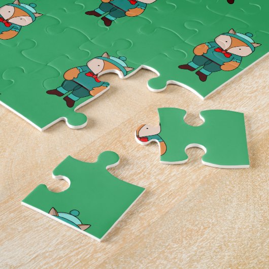 Cute groene vos legpuzzel (Zijkant)