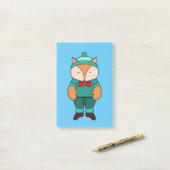 Cute groene vos post-it® notes (Op bureau)