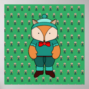 Cute groene vos poster
