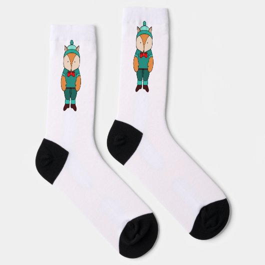 Cute groene vos sokken (Rechts)