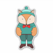Cute groene vos sticker (Voorkant)