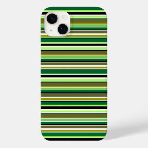 Cute groene witte strepen Case-Mate iPhone 14 plus hoesje