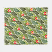 Cute Groovy Hippie Red Green Daisy Floral Pattern Fleece Deken (Voorkant (Horizontaal))