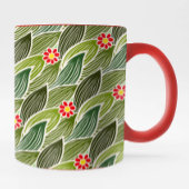 Cute Groovy Hippie Red Green Daisy Floral Pattern Mok