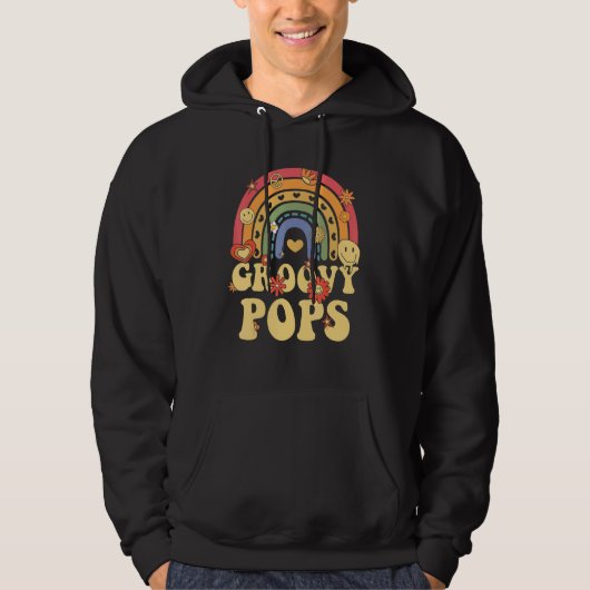 Cute Groovy Pops  Retro Groovy Rainbow Hoodie (Voorkant)
