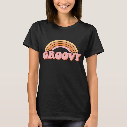 Cute  Groovy Rainbow T-shirt (Voorkant)