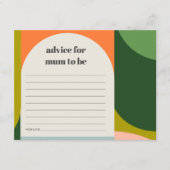 Cute Groovy Retro Arch Advice voor moeder Baby sho Informatiekaartje (Voorkant)