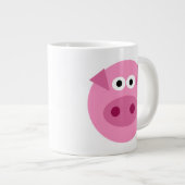 Cute gros gros cochon rose caricature géant tasse  (Devant droit)