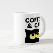 Cute grosse grosse grosse tasse de café chat noir  (Devant droit)