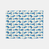 Cute Grover Pattern Fleece Deken (Voorkant (Horizontaal))