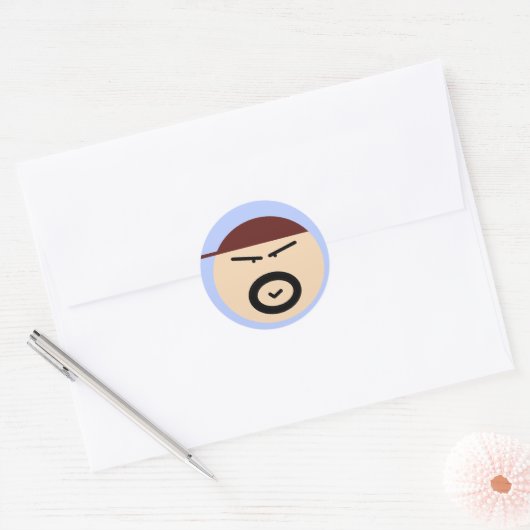 Cute Grumpy Man Circle Sticker (Envelop)