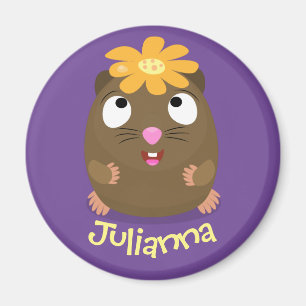 Cute guinea cartoon illustration magneet