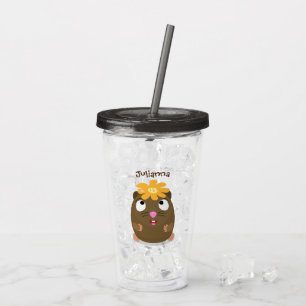 Cute guinea pig cartoon illustratie acryl drinkbeker