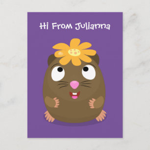 Cute guinea pig cartoon illustratie briefkaart