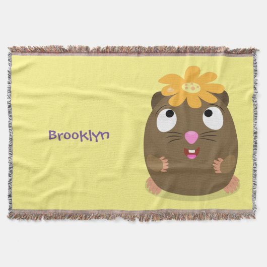 Cute guinea pig cartoon illustratie deken (Voorkant)