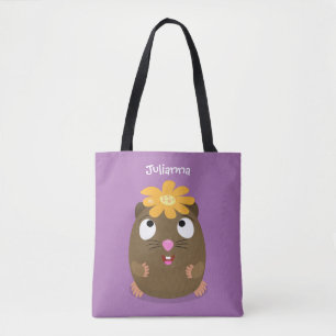 Cute guinea pig cartoon illustratie draagtas